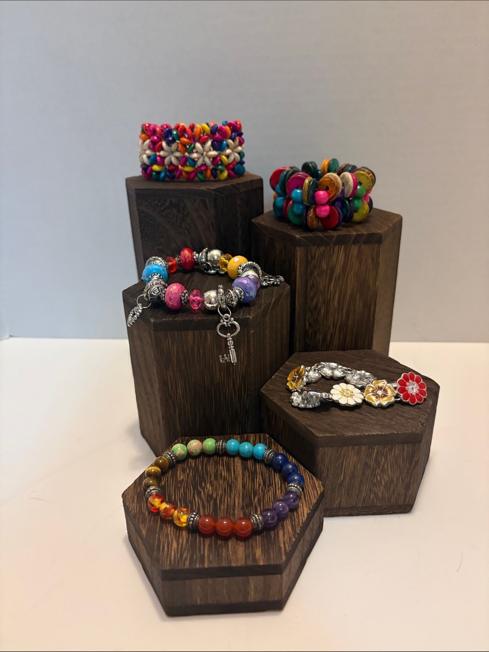 Colorful Beaded Stretch Bracelets - Multicolor Stack